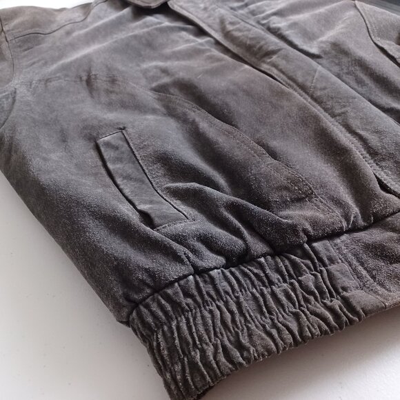 ISPO by Amerella Brown Suede Vintage Bomber Jacket - Picture 8 of 16